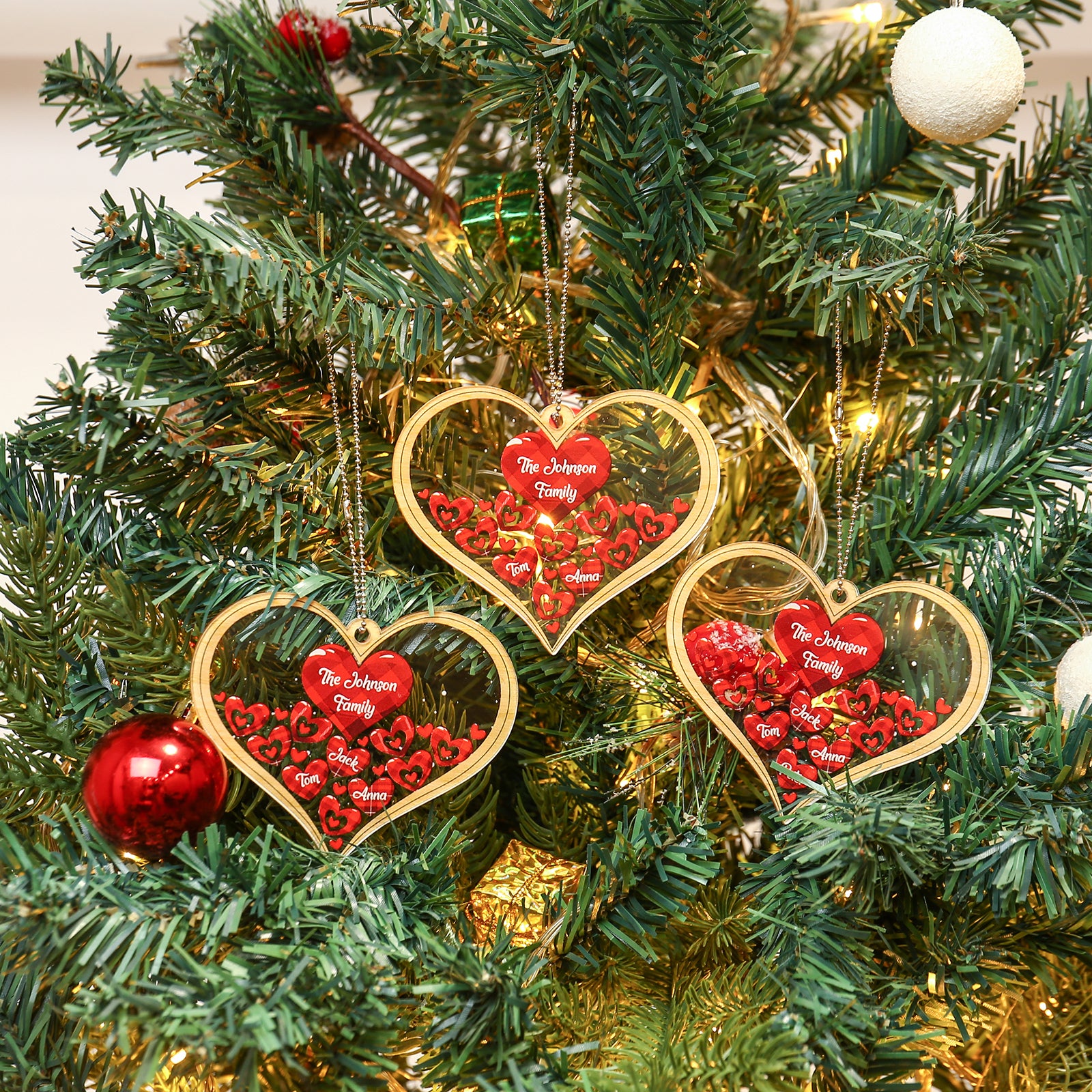 Personalised Heart Christmas Ornament - handmade