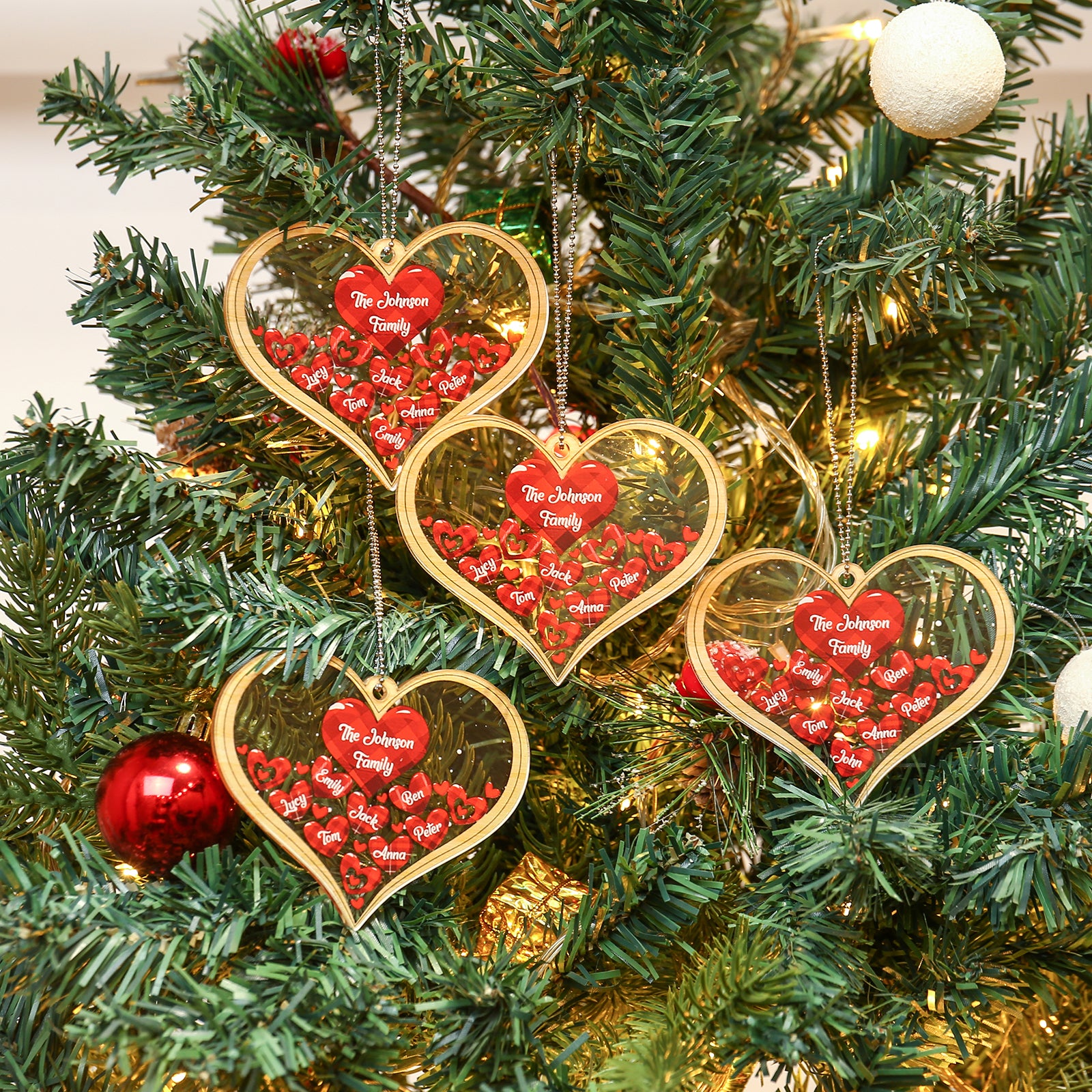 Personalised Heart Christmas Ornament - handmade
