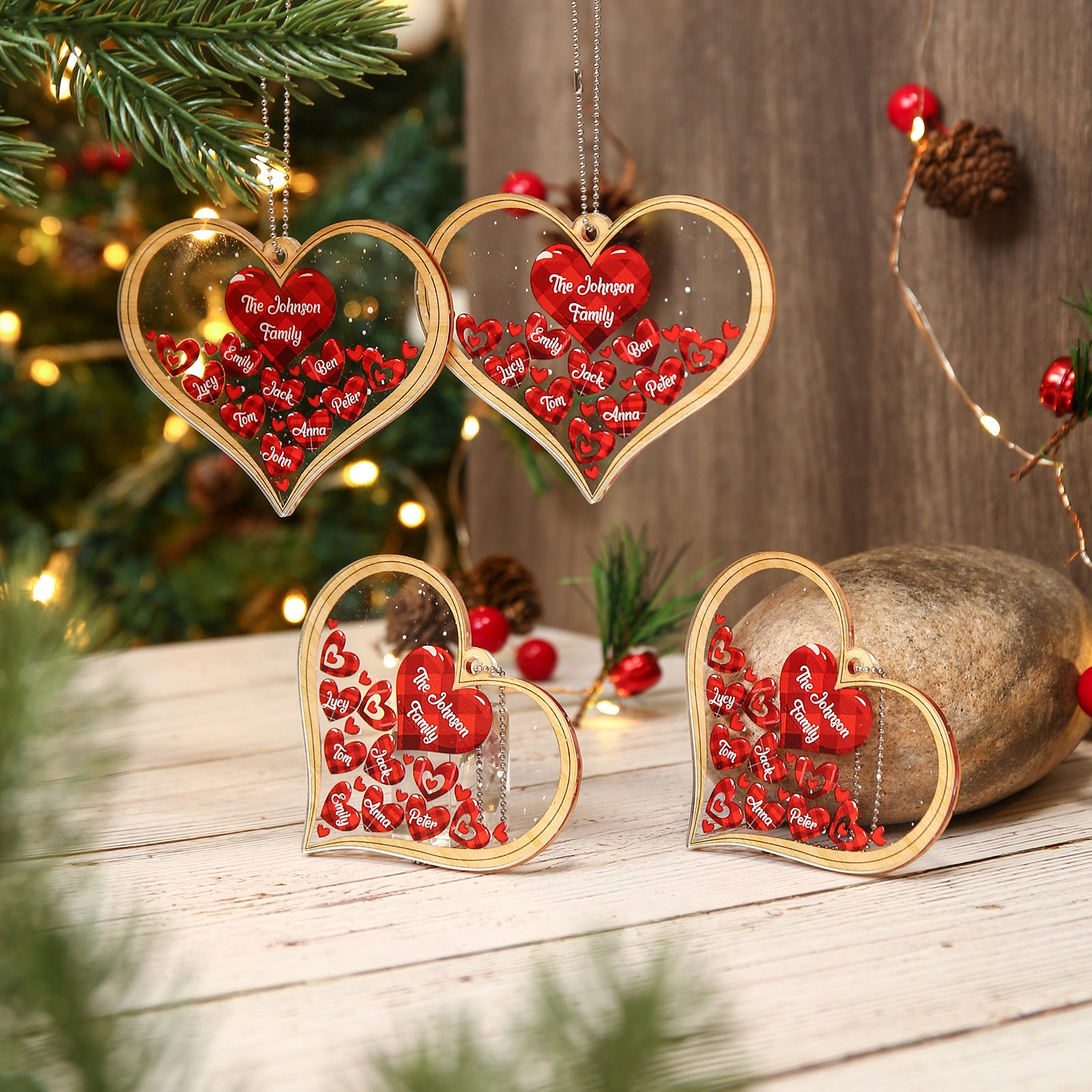 Personalised Heart Christmas Ornament - handmade