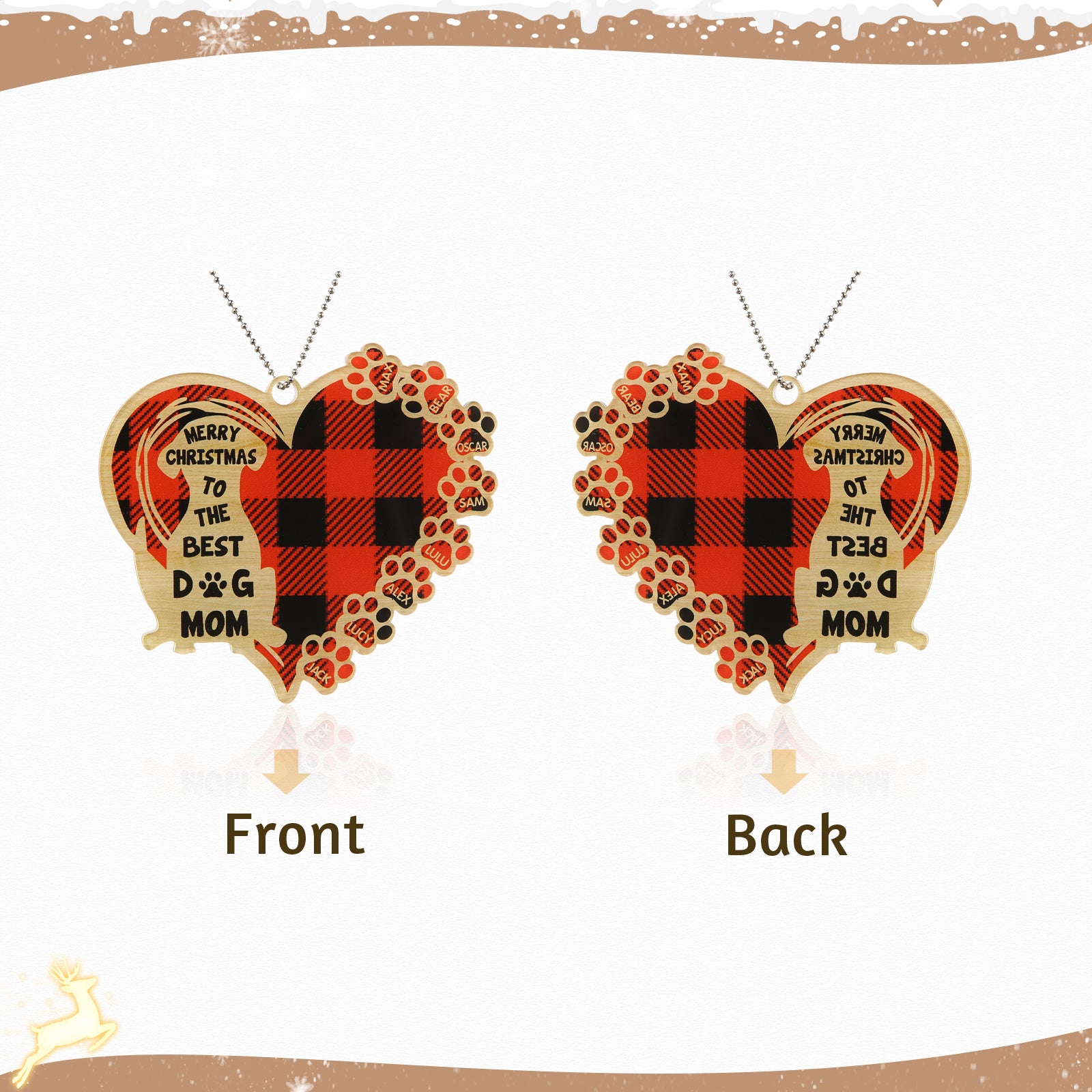 Personalised Heart Christmas Ornament - handmade