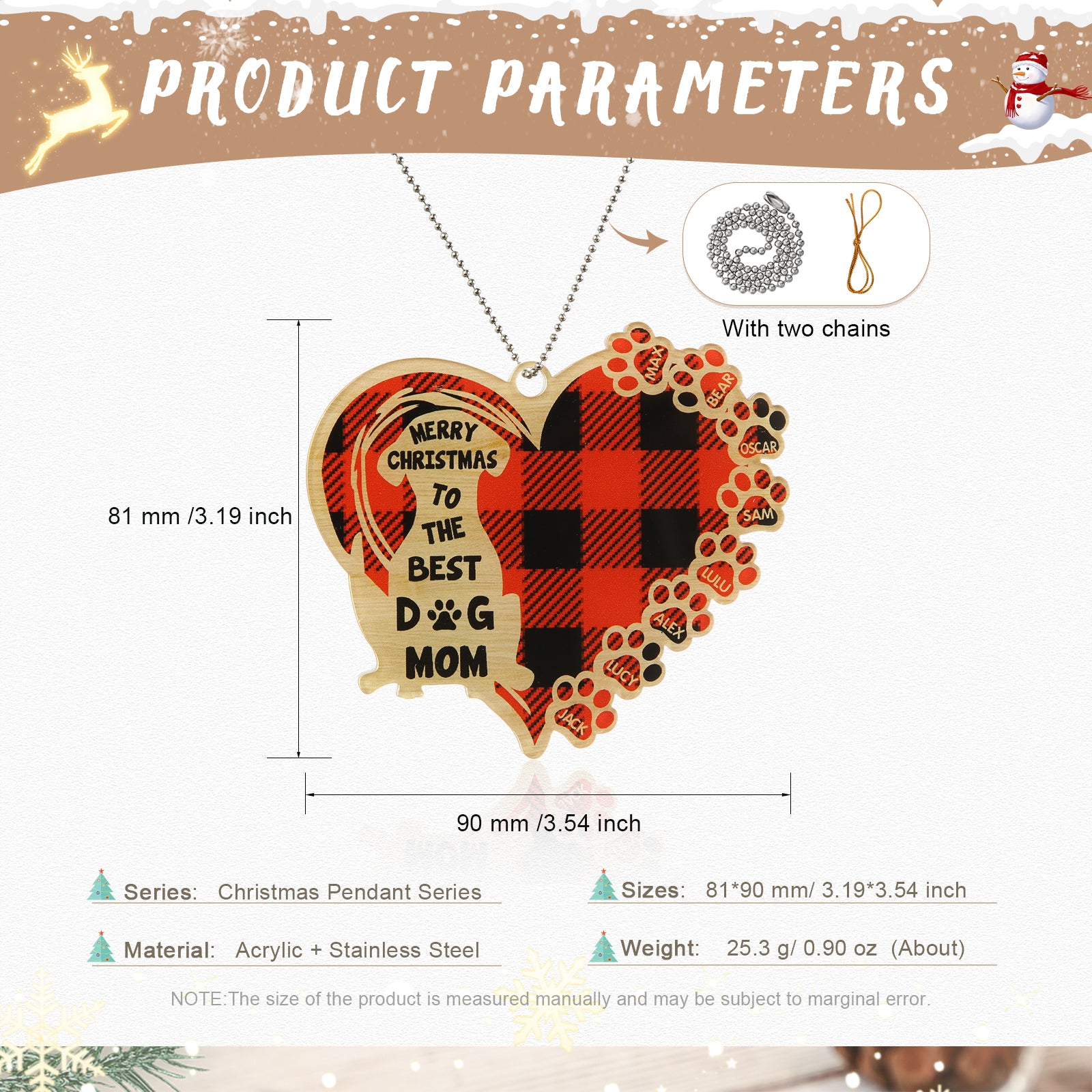 Personalised Heart Christmas Ornament - handmade