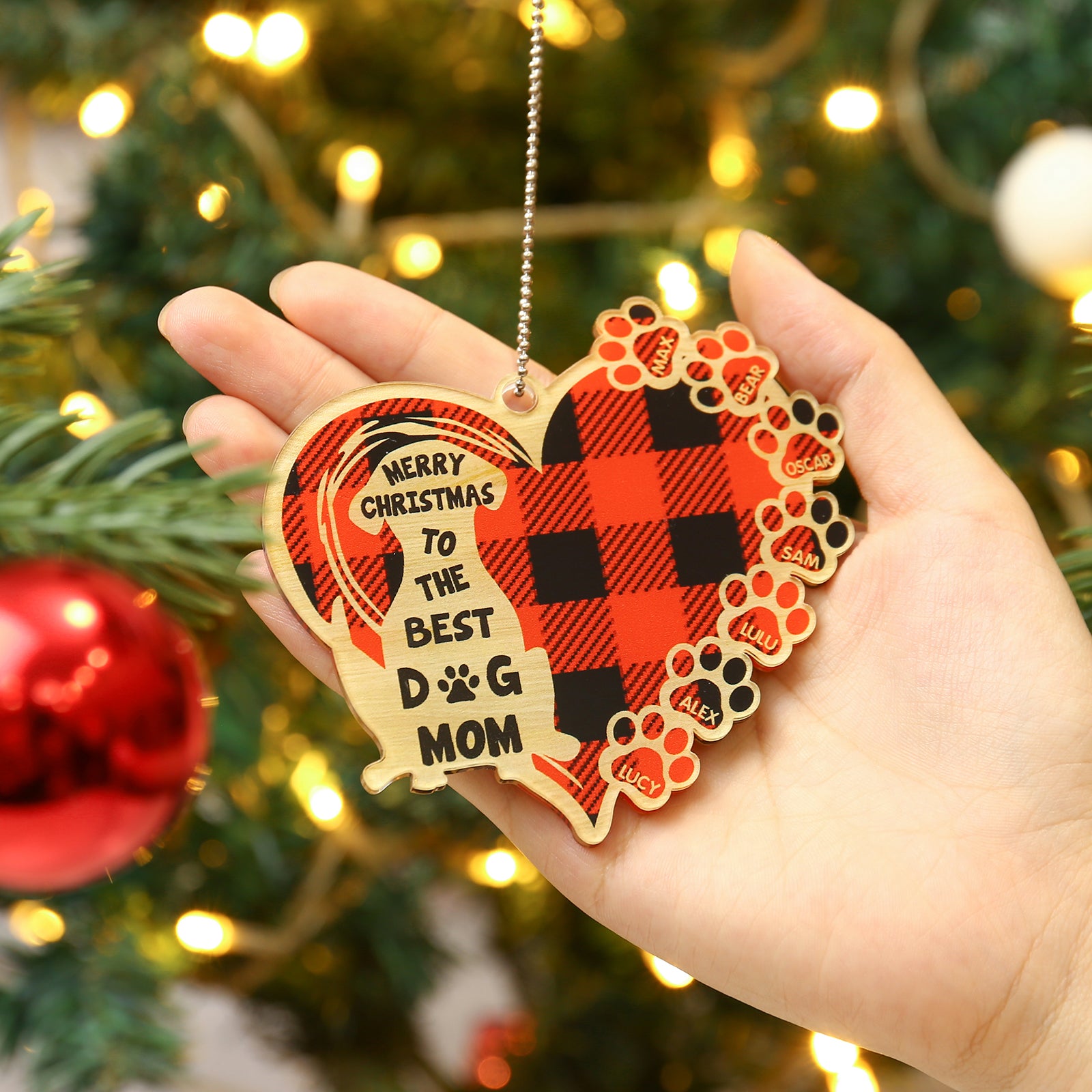 Personalised Heart Christmas Ornament - handmade