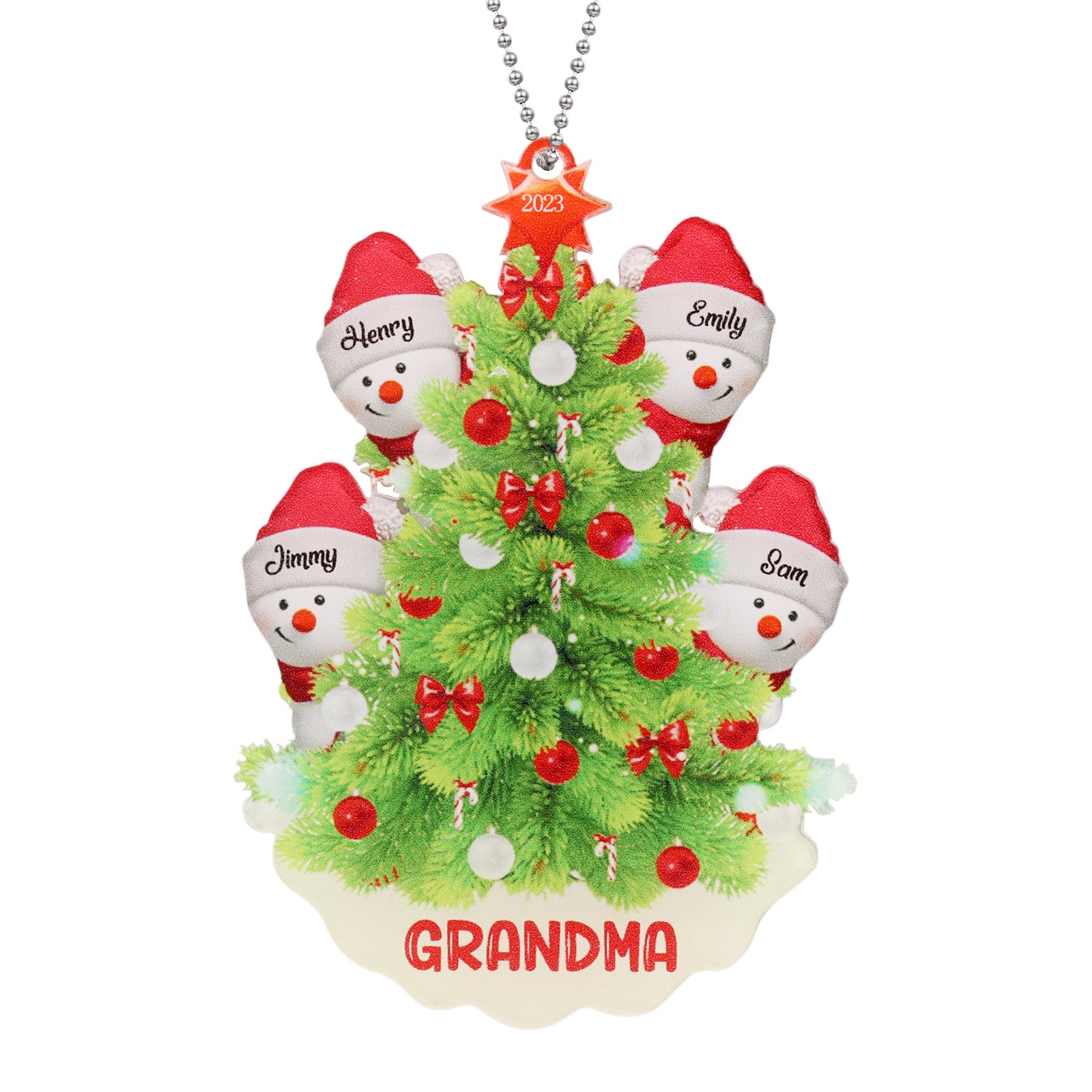 Personalised Snowman Christmas Ornament - handmade