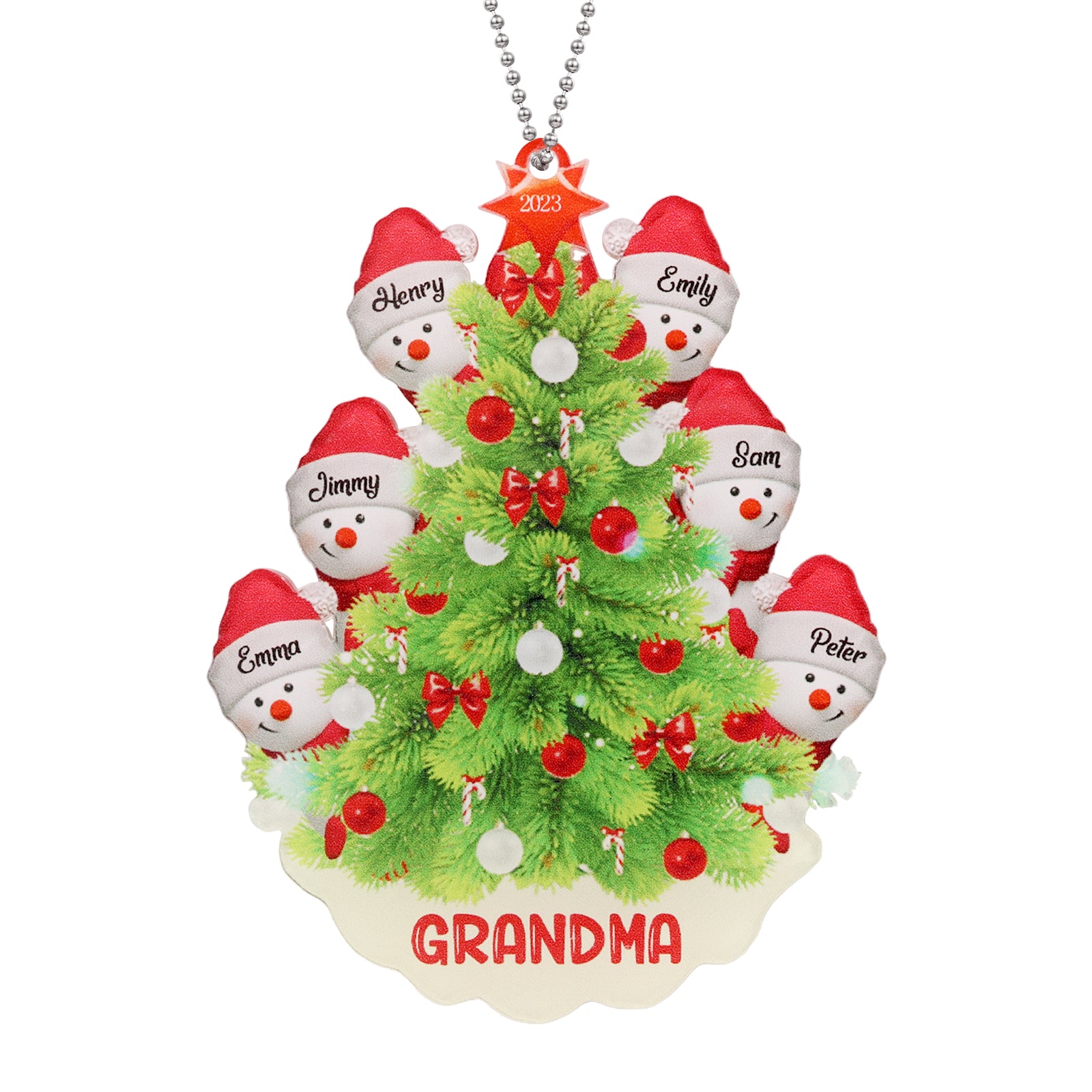 Personalised Snowman Christmas Ornament - handmade
