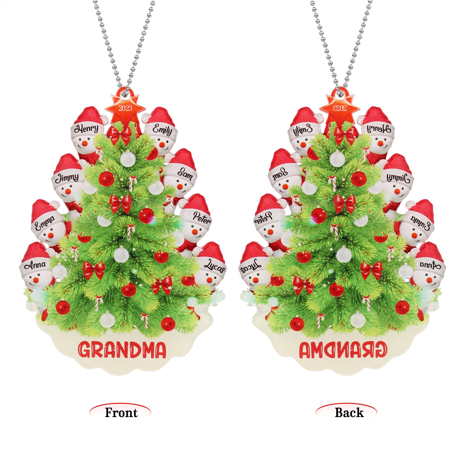 Personalised Snowman Christmas Ornament - handmade