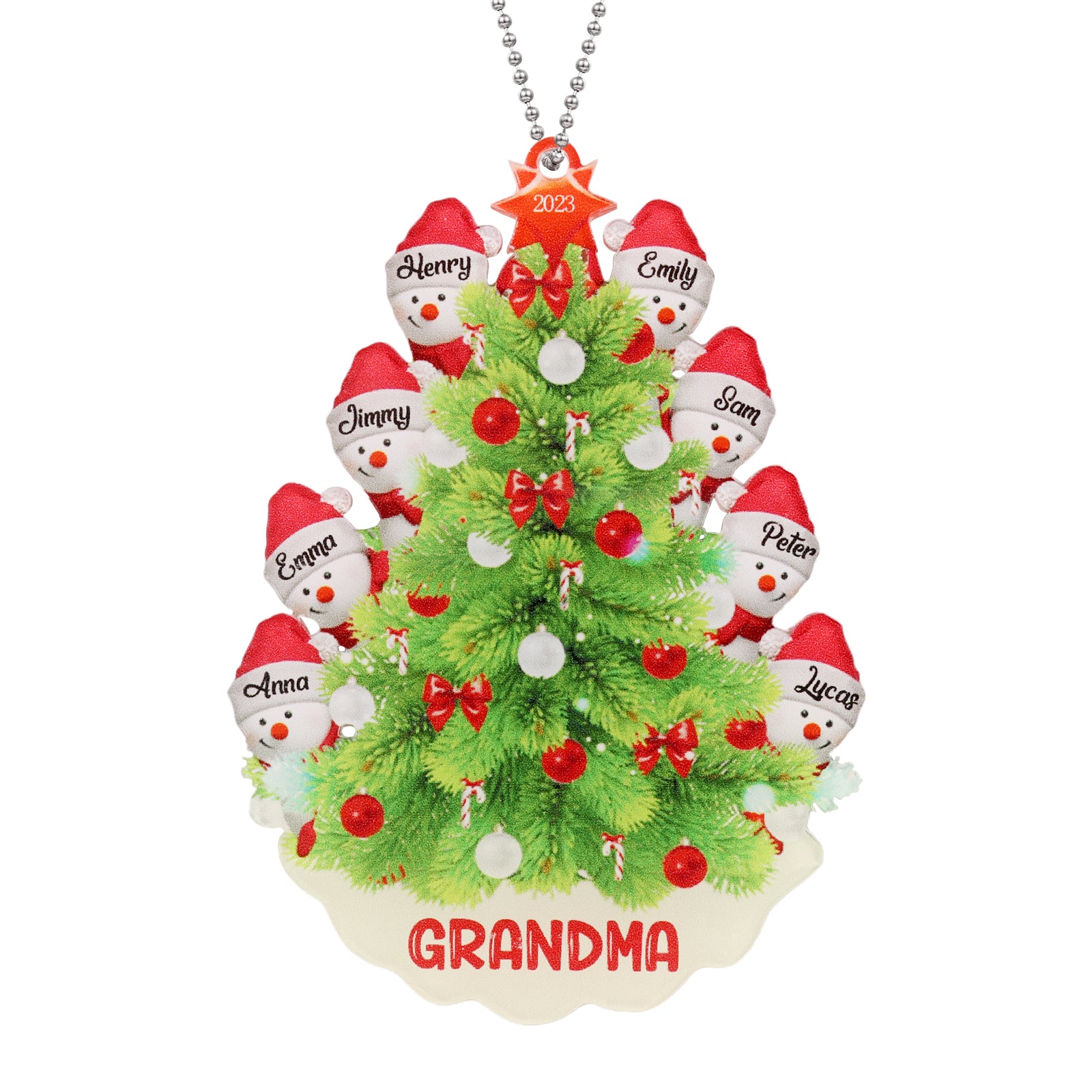 Personalised Snowman Christmas Ornament - handmade