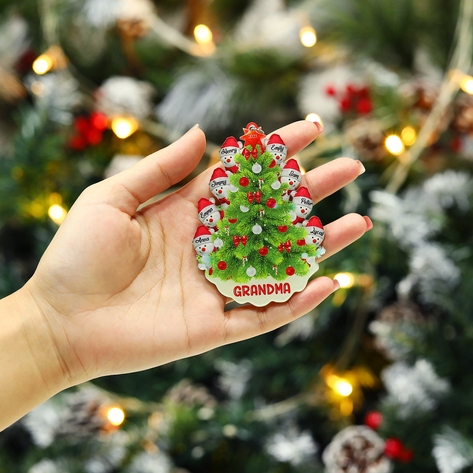 Personalised Snowman Christmas Ornament - handmade