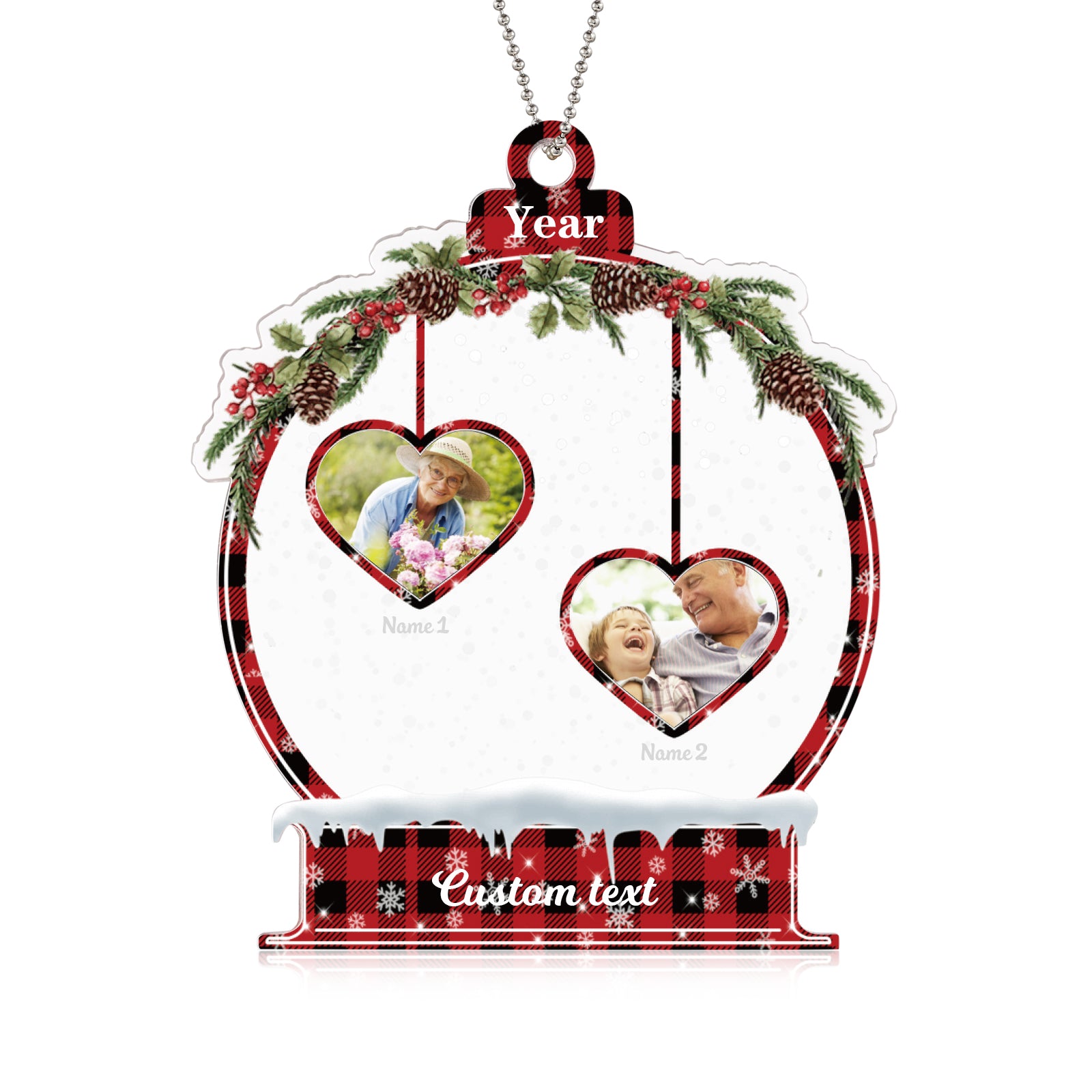 Personalised Heart Christmas Ornament - handmade