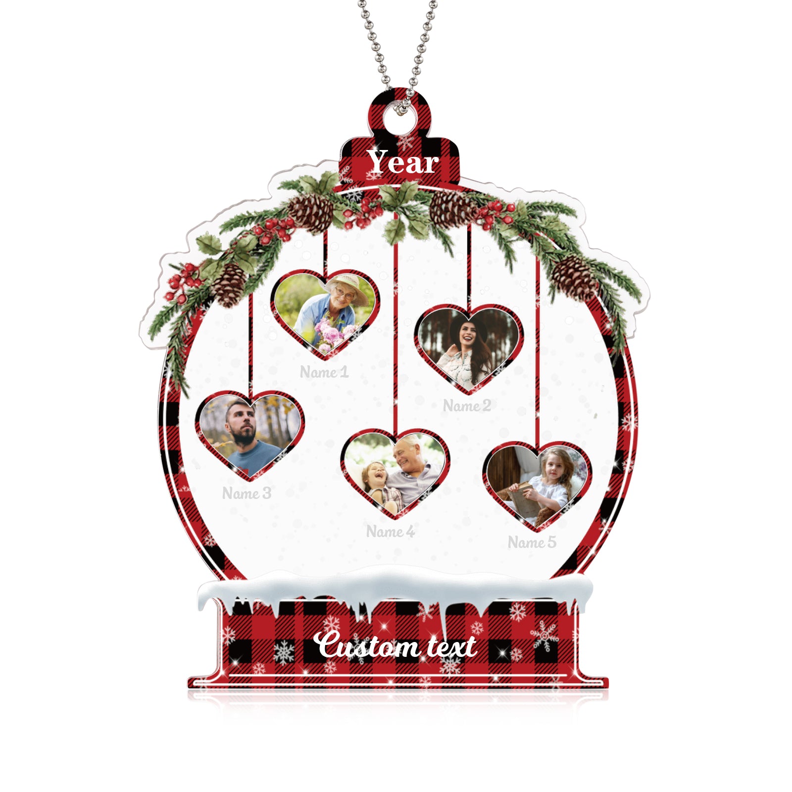 Personalised Heart Christmas Ornament - handmade