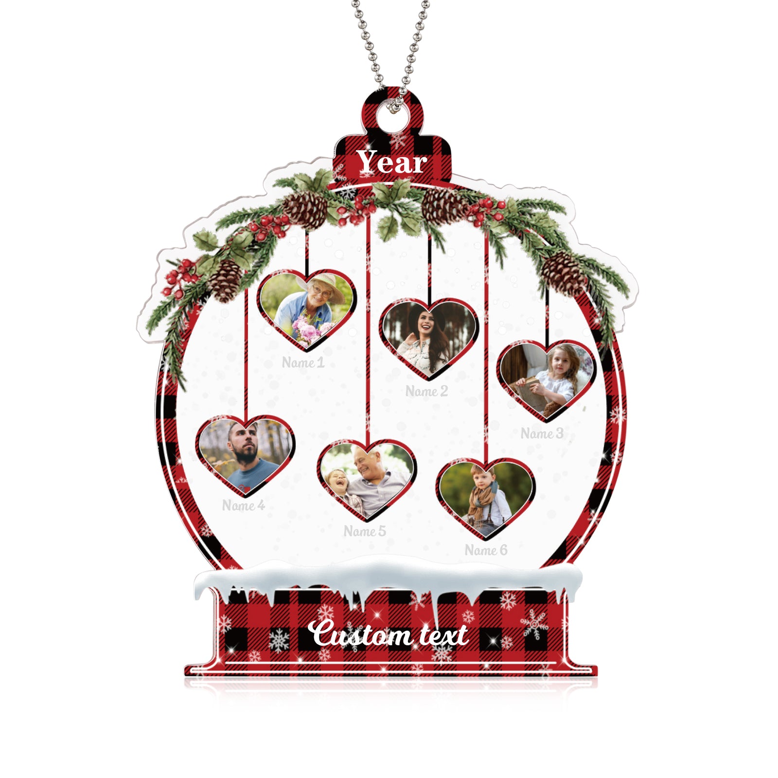 Personalised Heart Christmas Ornament - handmade