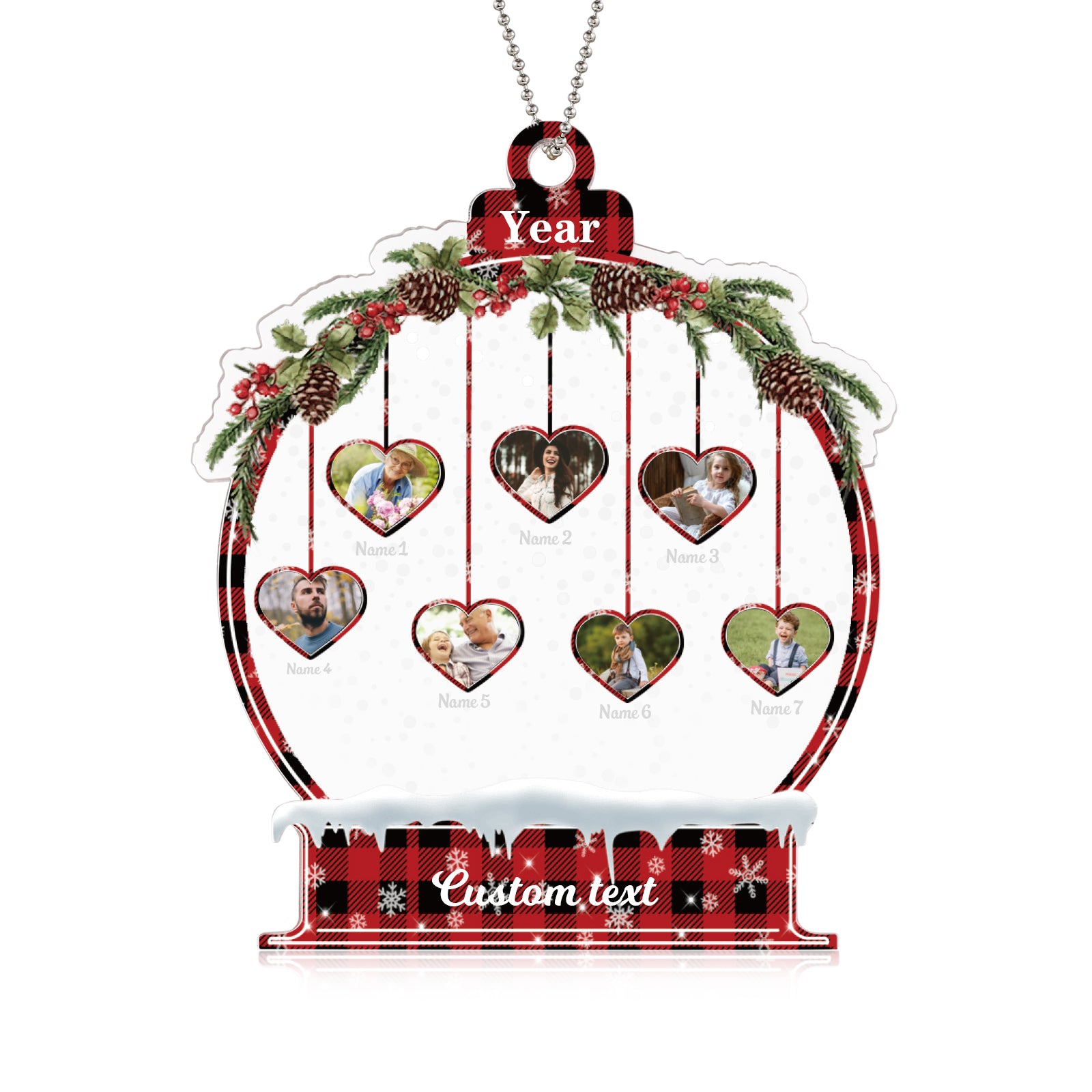 Personalised Heart Christmas Ornament - handmade