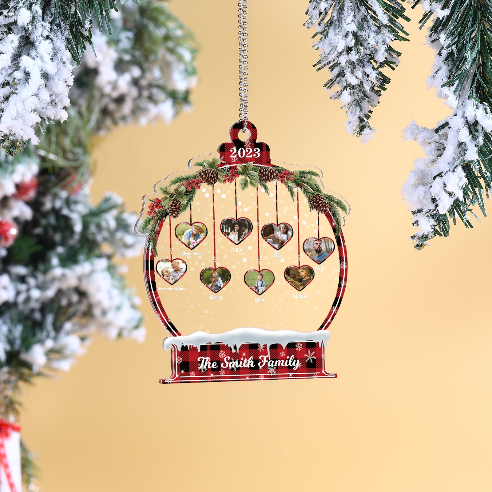 Personalised Heart Christmas Ornament - handmade