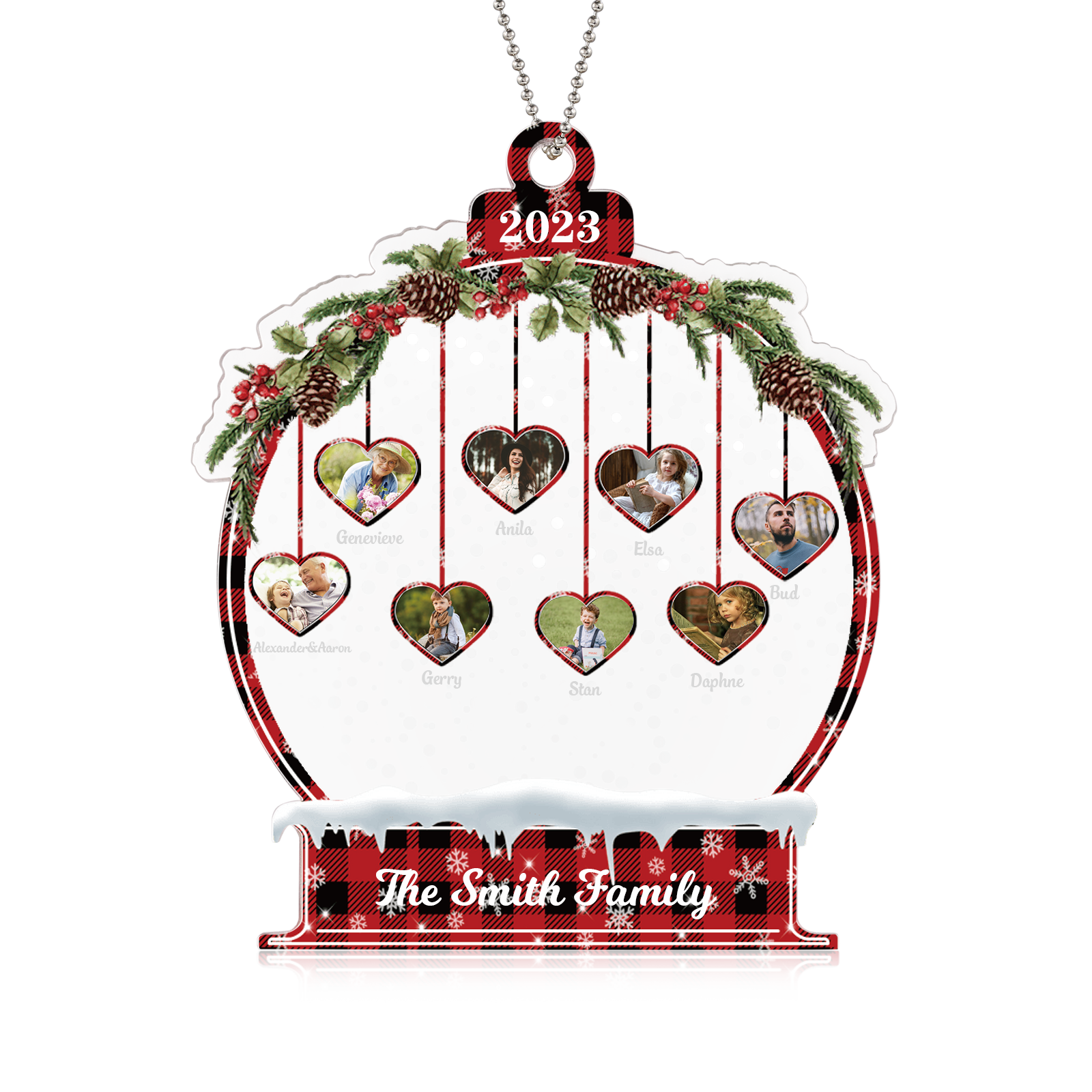 Personalised Heart Christmas Ornament - handmade