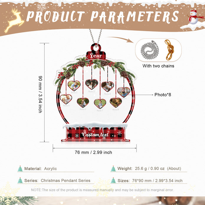 Personalised Heart Christmas Ornament - handmade