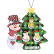 Personalised Christmas Tree Snowman Ornament - handmade