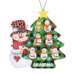 Personalised Christmas Tree Snowman Ornament - handmade