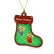 Personalised Green Sock Christmas Ornament - handmade