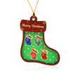 Personalised Green Sock Christmas Ornament - handmade