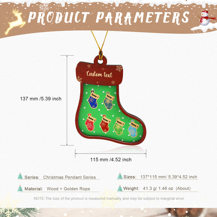 Personalised Green Sock Christmas Ornament - handmade