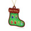 Personalised Green Sock Christmas Ornament - handmade