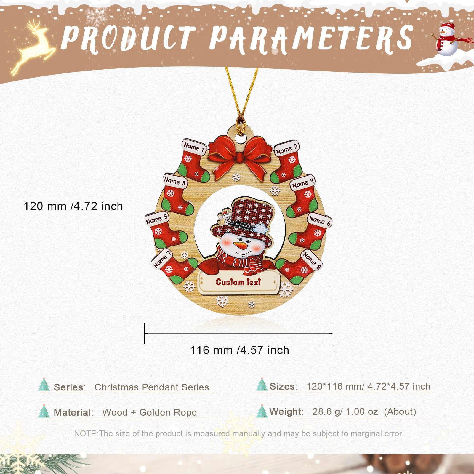 Personalised Christmas Ornament - handmade