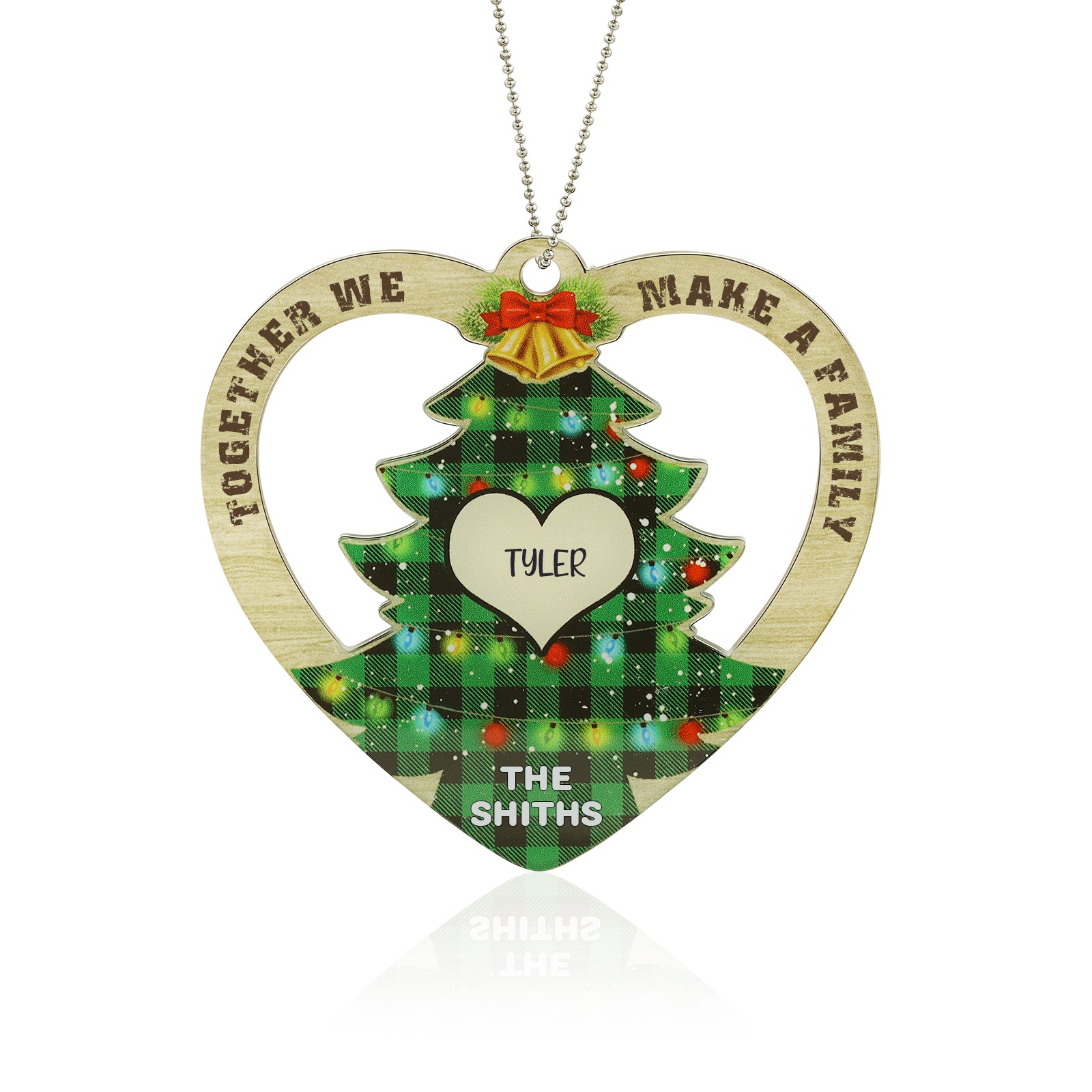 Personalised Heart Christmas Tree Ornament - handmade