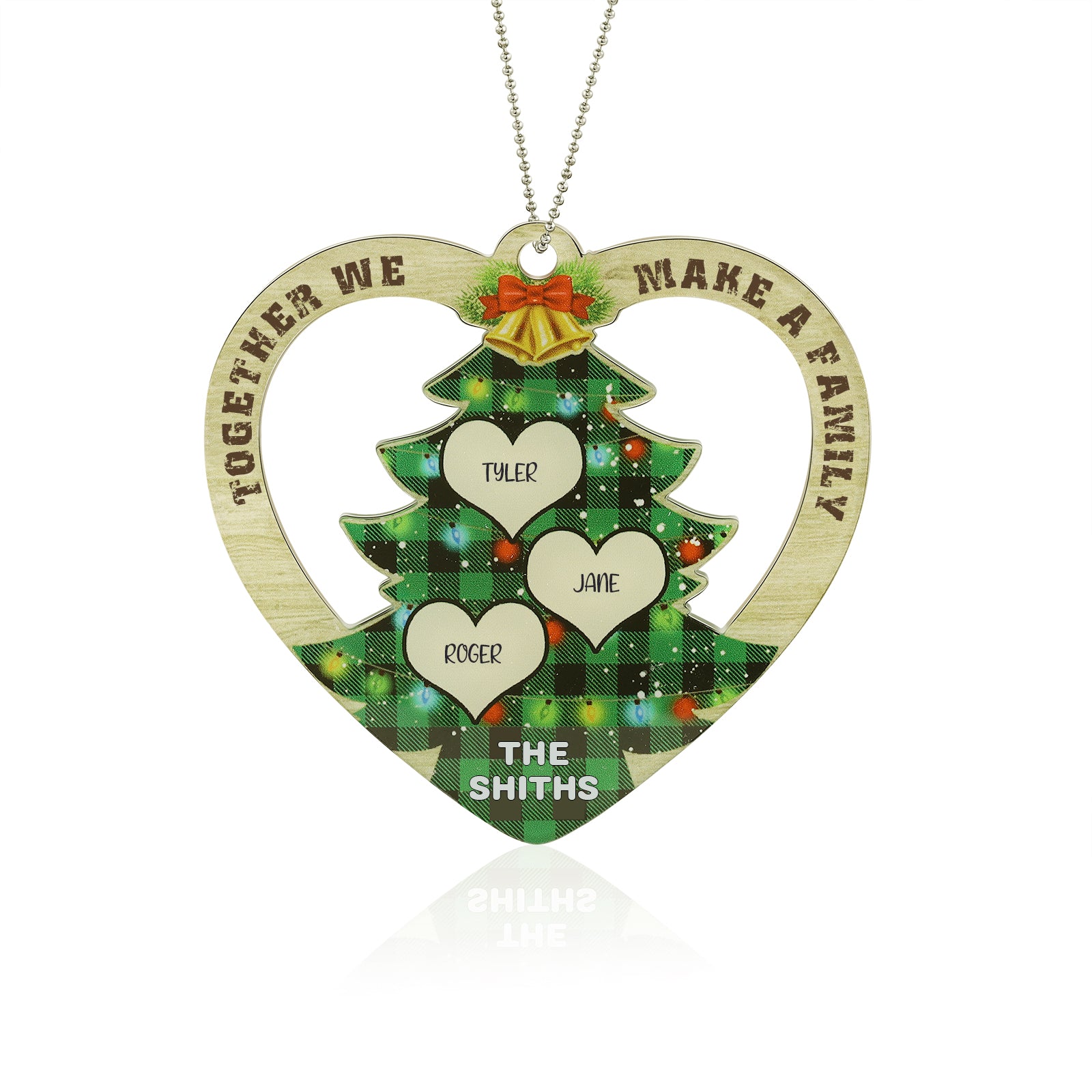 Personalised Heart Christmas Tree Ornament - handmade