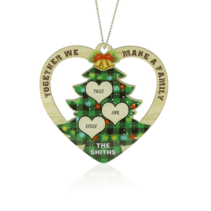 Personalised Heart Christmas Tree Ornament - handmade