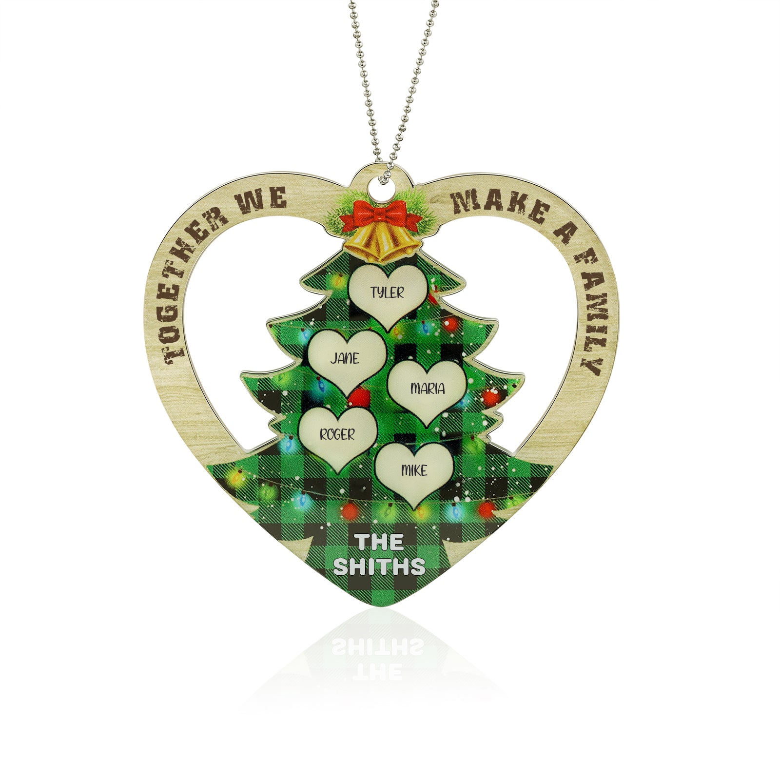 Personalised Heart Christmas Tree Ornament - handmade