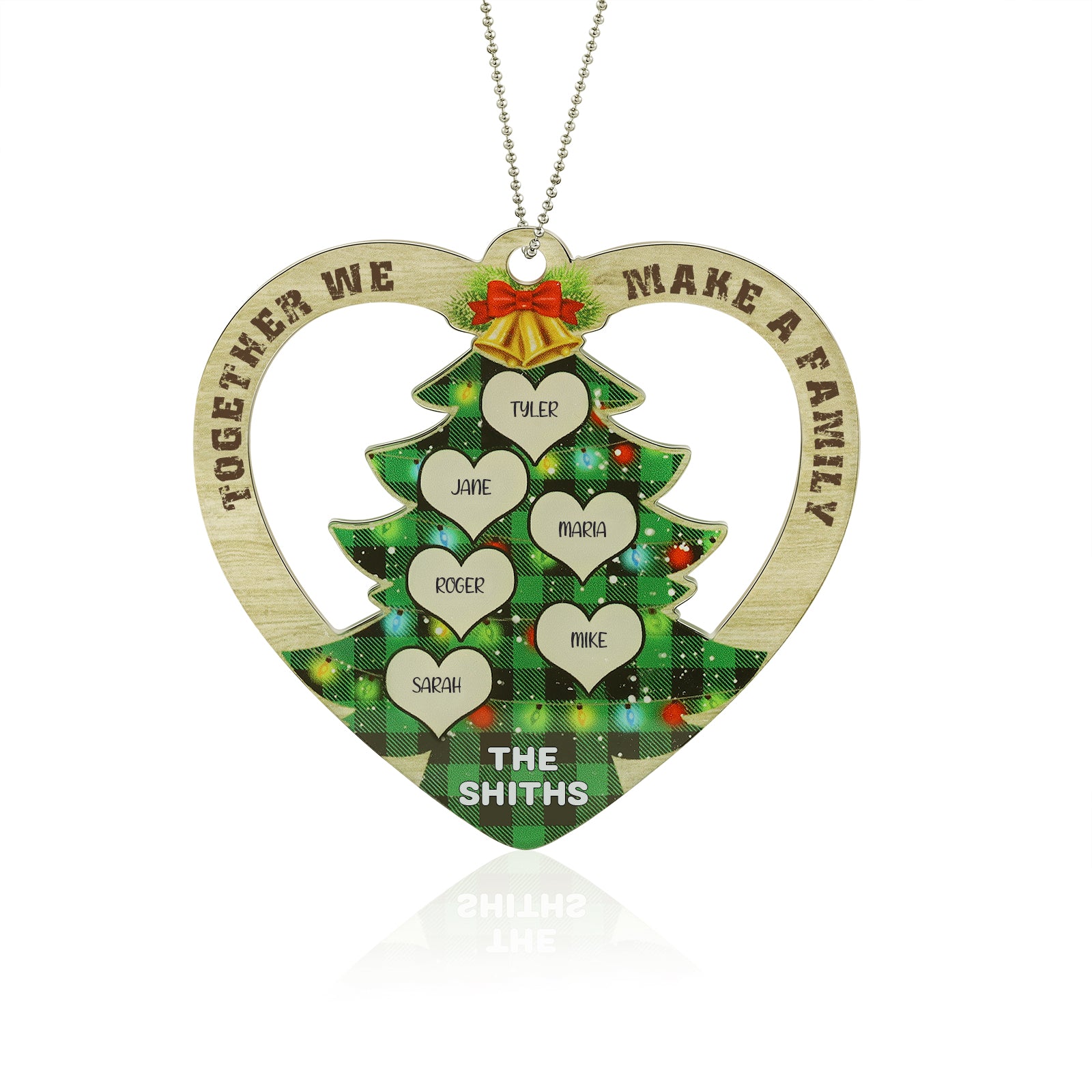 Personalised Heart Christmas Tree Ornament - handmade