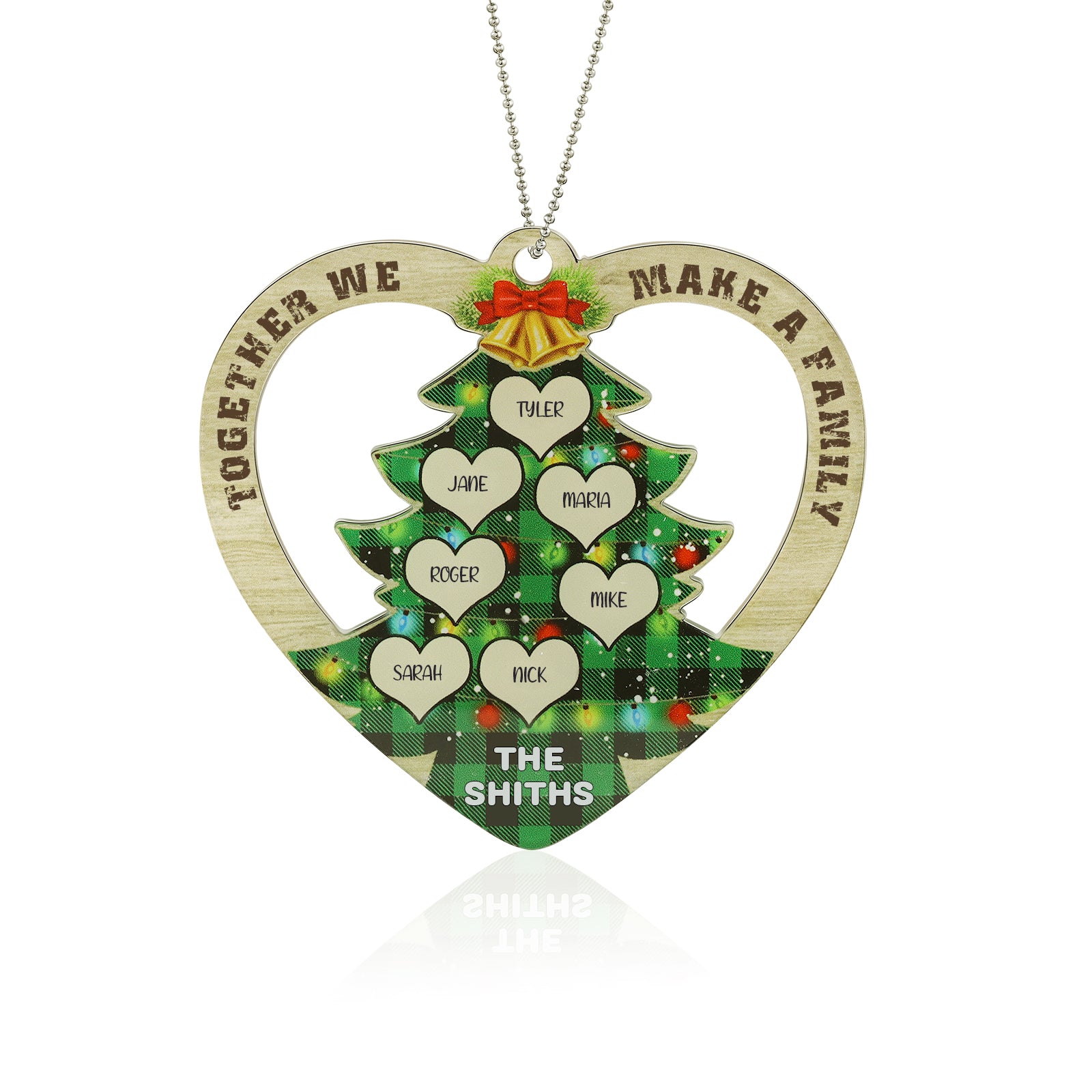 Personalised Heart Christmas Tree Ornament - handmade