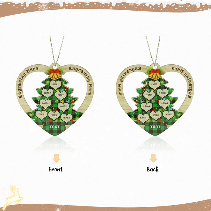 Personalised Heart Christmas Tree Ornament - handmade