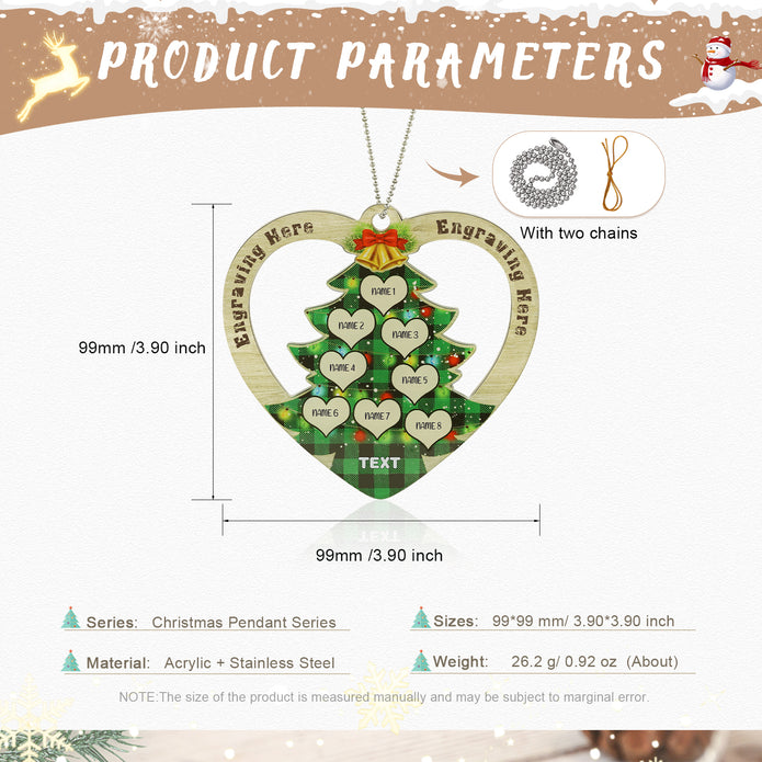 Personalised Heart Christmas Tree Ornament - handmade