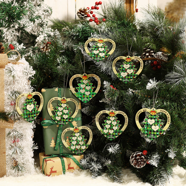 Personalised Heart Christmas Tree Ornament - handmade