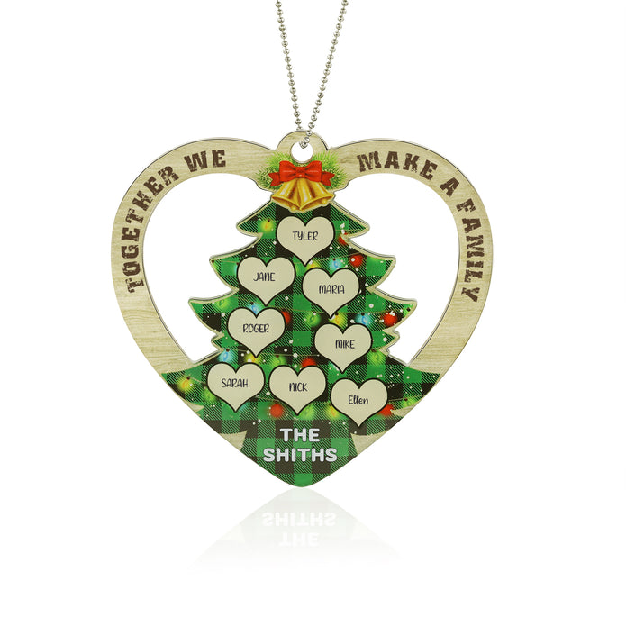 Personalised Heart Christmas Tree Ornament - handmade