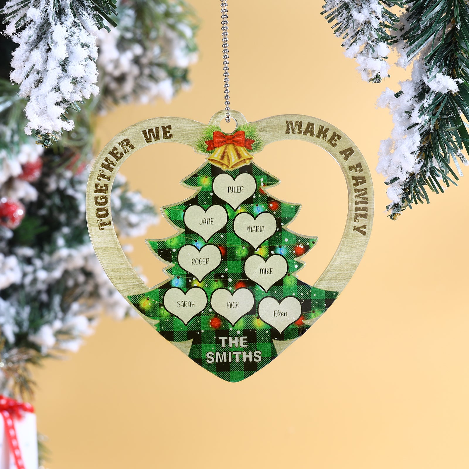 Personalised Heart Christmas Tree Ornament - handmade