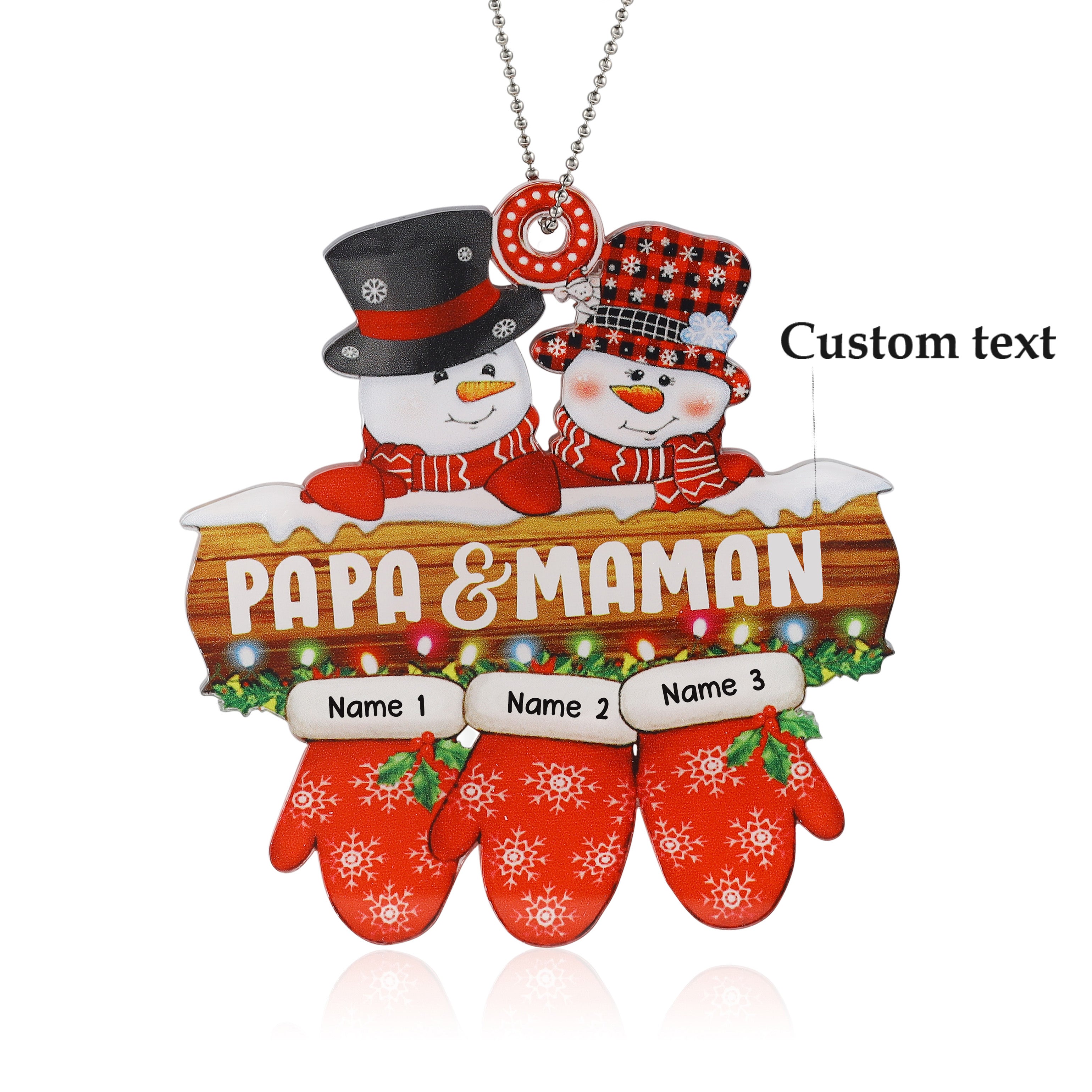 Personalised Snowman Christmas Ornament - handmade