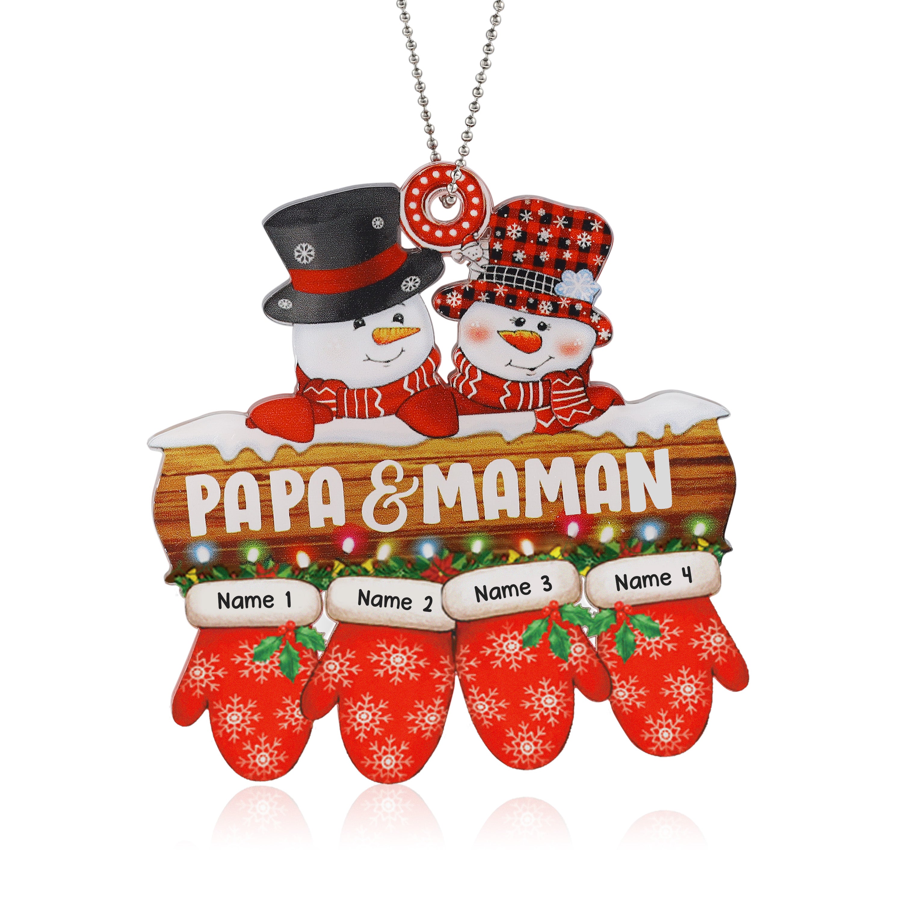 Personalised Snowman Christmas Ornament - handmade