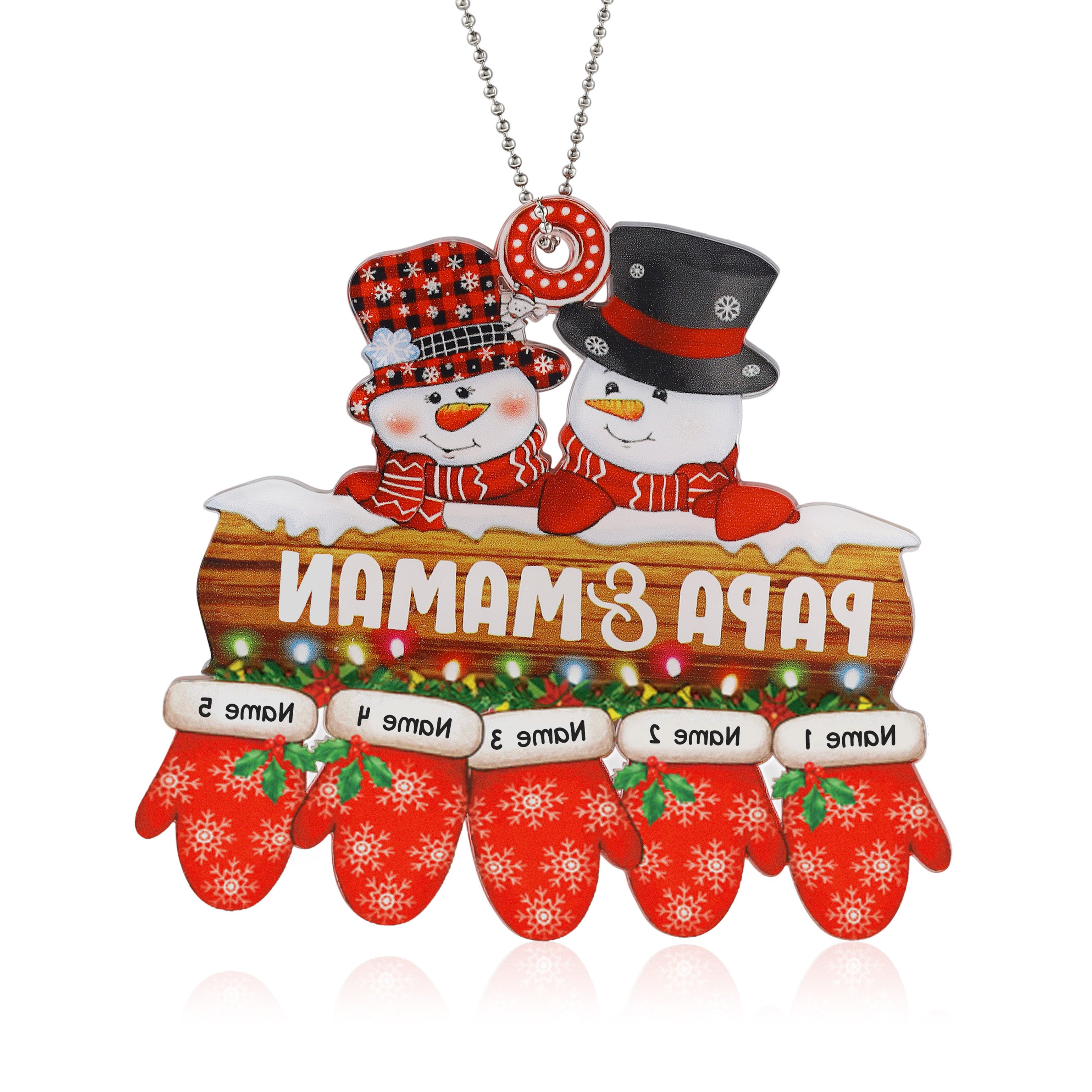 Personalised Snowman Christmas Ornament - handmade