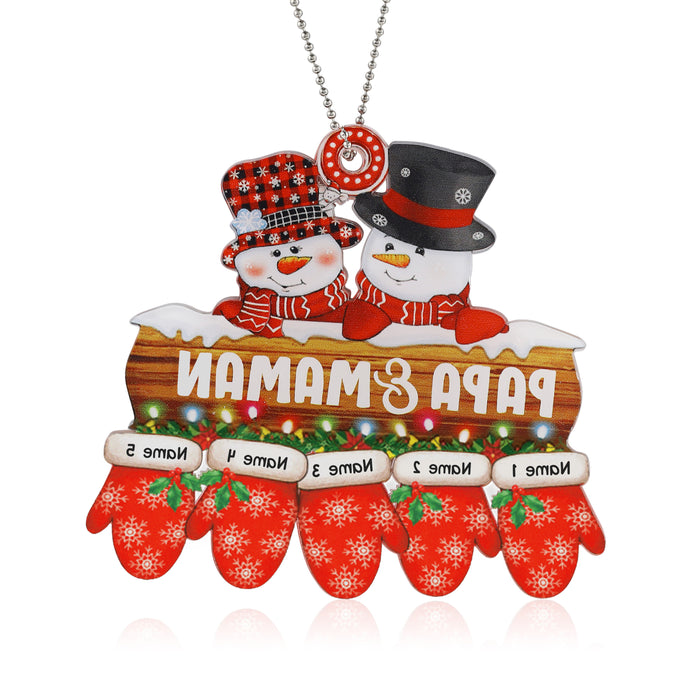 Personalised Snowman Christmas Ornament - handmade