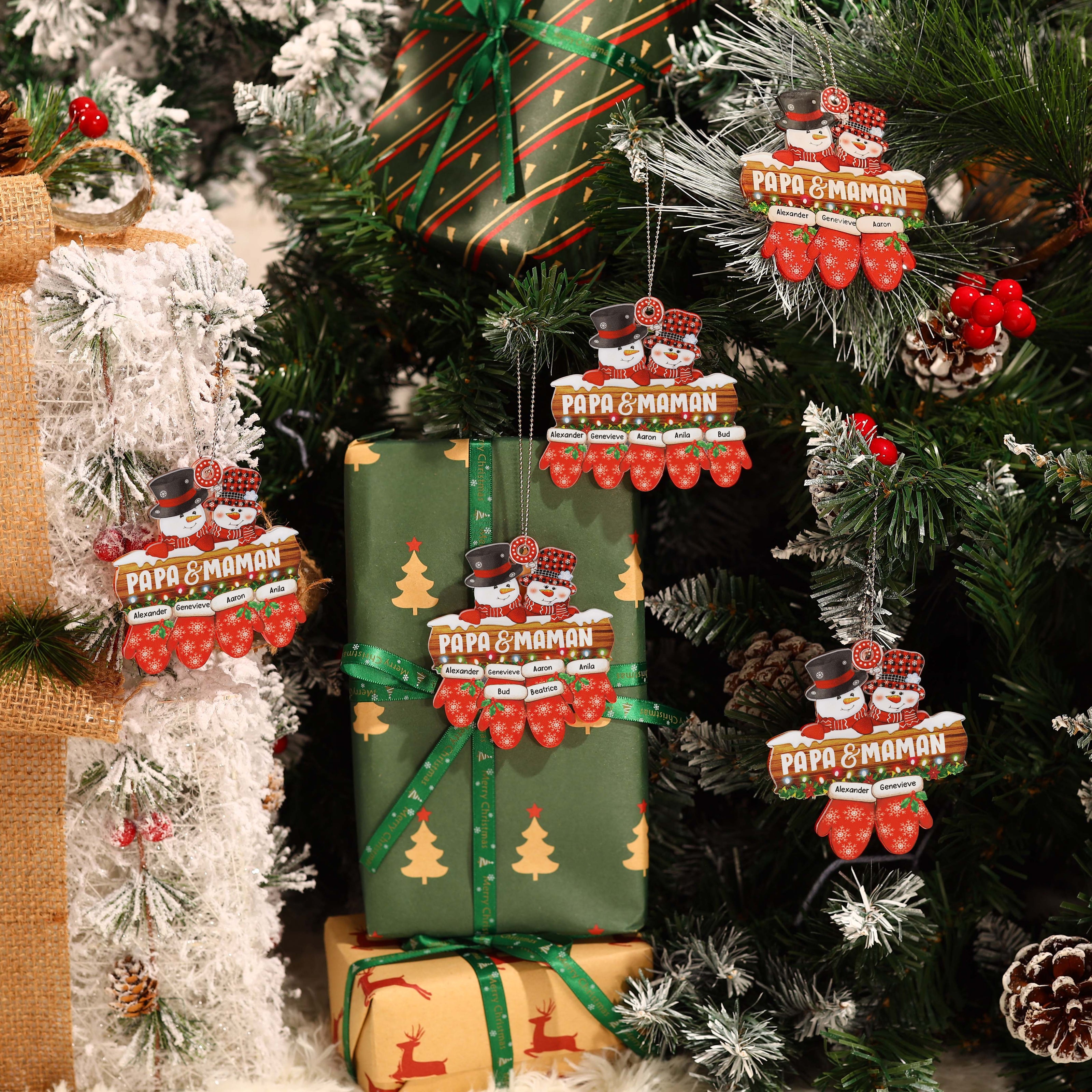 Personalised Snowman Christmas Ornament - handmade