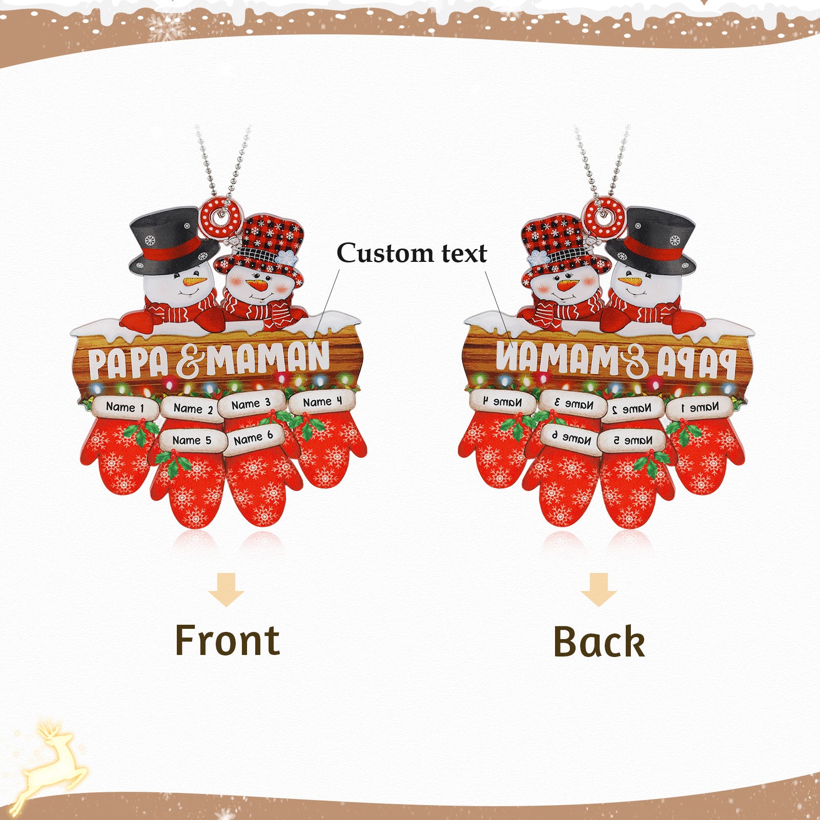 Personalised Snowman Christmas Ornament - handmade