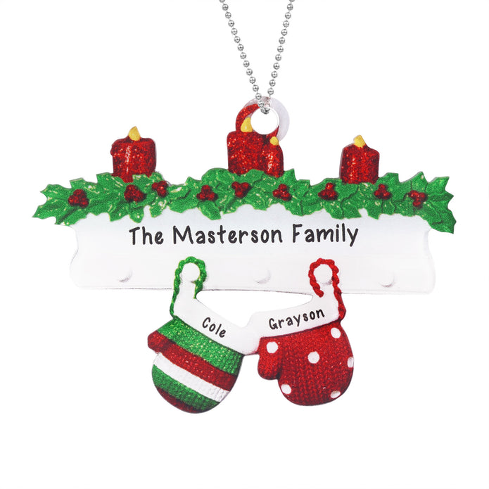 Personalised Family Gloves Christmas Ornament - handmade