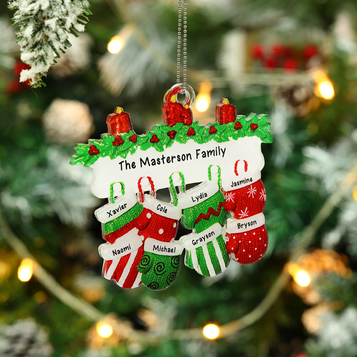 Personalised Family Gloves Christmas Ornament - handmade