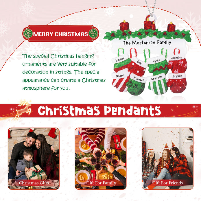 Personalised Family Gloves Christmas Ornament - handmade