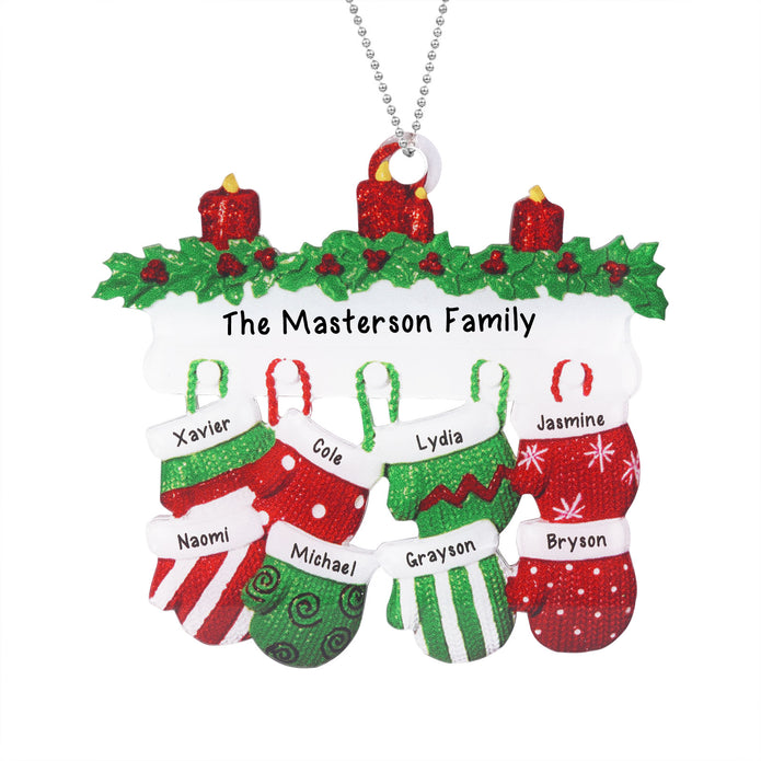 Personalised Family Gloves Christmas Ornament - handmade