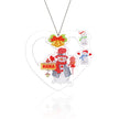 Heart Snowman Personalized Christmas Ornament with Engraved 2-8 Names - handmade
