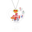 Heart Snowman Personalized Christmas Ornament with Engraved 2-8 Names - handmade