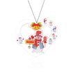 Heart Snowman Personalized Christmas Ornament with Engraved 2-8 Names - handmade