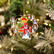 Heart Snowman Personalized Christmas Ornament with Engraved 2-8 Names - handmade